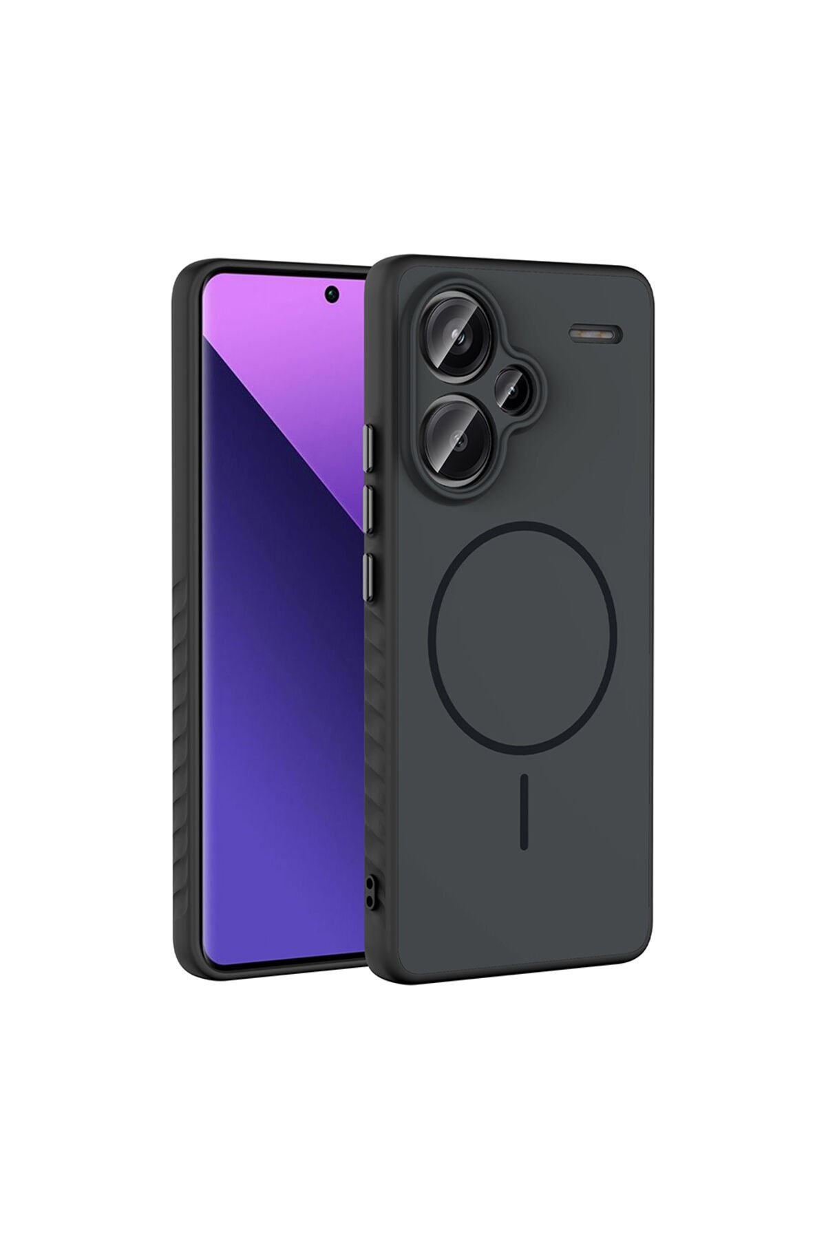 Redmi Note 13 Pro Plus 5G Kılıf M-safe Şarj Özellikli BSAY Tea Kapak - Siyah