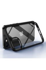 iPhone 12 Pro Uyumlu BSAY Krom Kılıf-Lacivert Kırmızı