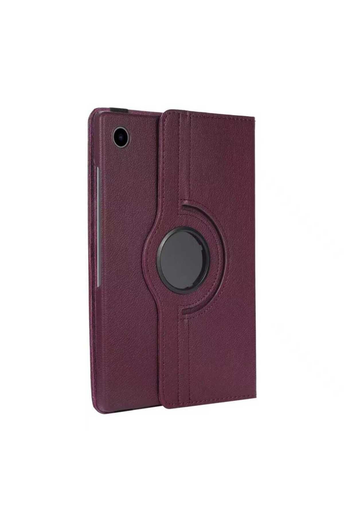Galaxy Tab A8 10.5 SM-X200 (2021) Uyumlu BSAY Dönebilen Standlı Kılıf-Mor Mor