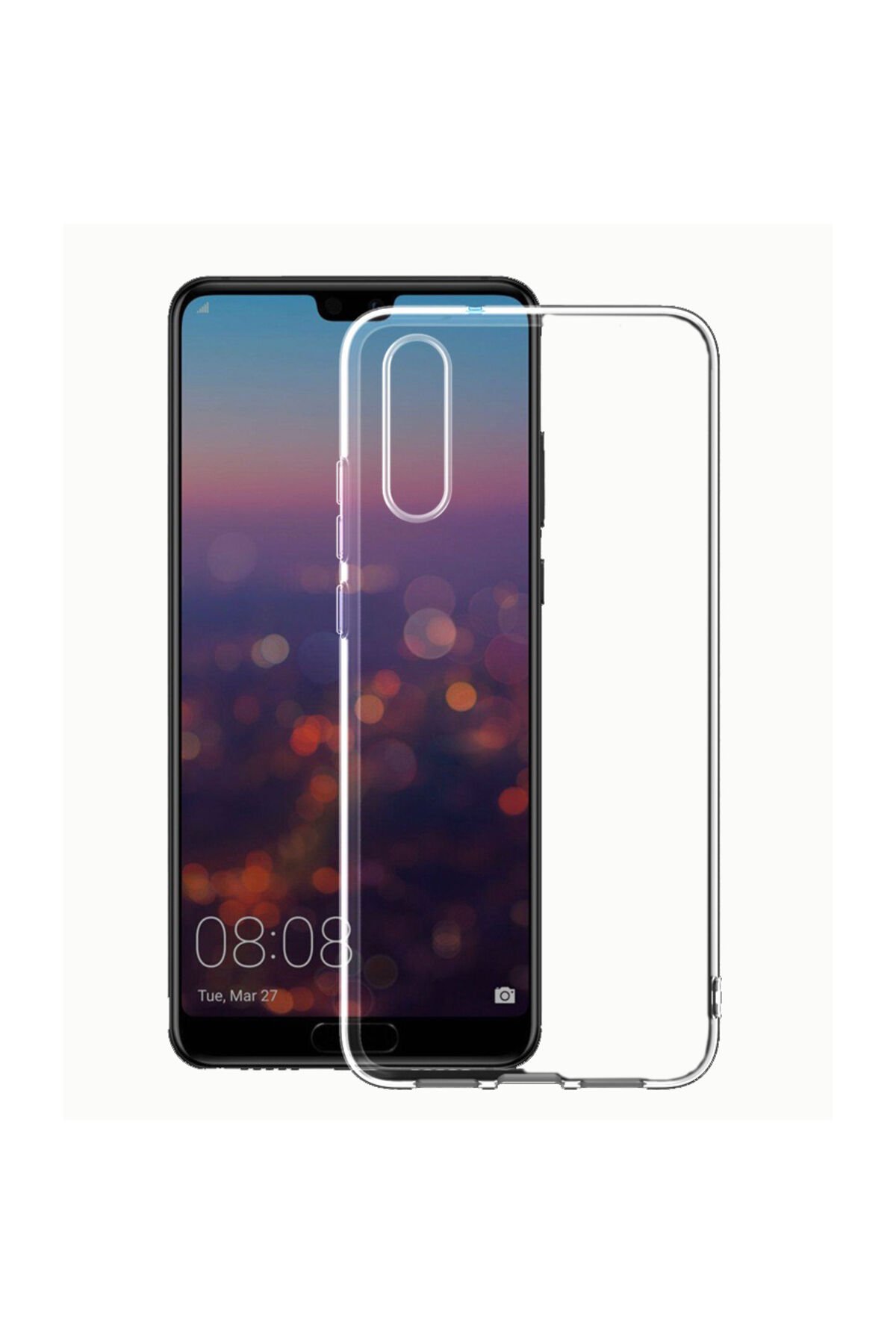 Huawei P20 Kılıf BSAY Süper Silikon Kapak - Renksiz Renksiz