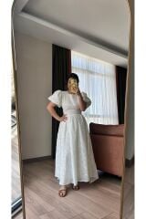 Sırt Detaylı Arkası Bağlamalı Fisto Elbise