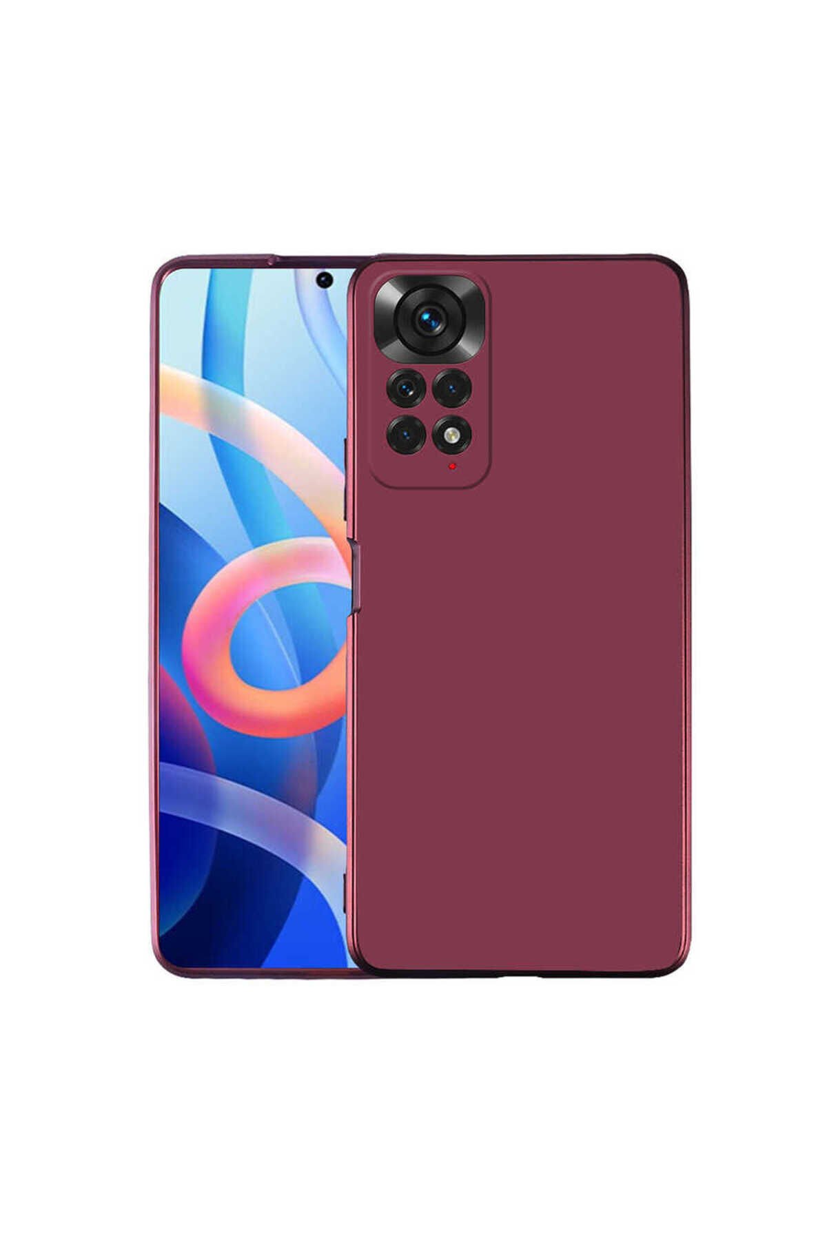 Redmi Note 11S Global Kılıf BSAY Premier Silikon Kapak - Siyah Mürdüm