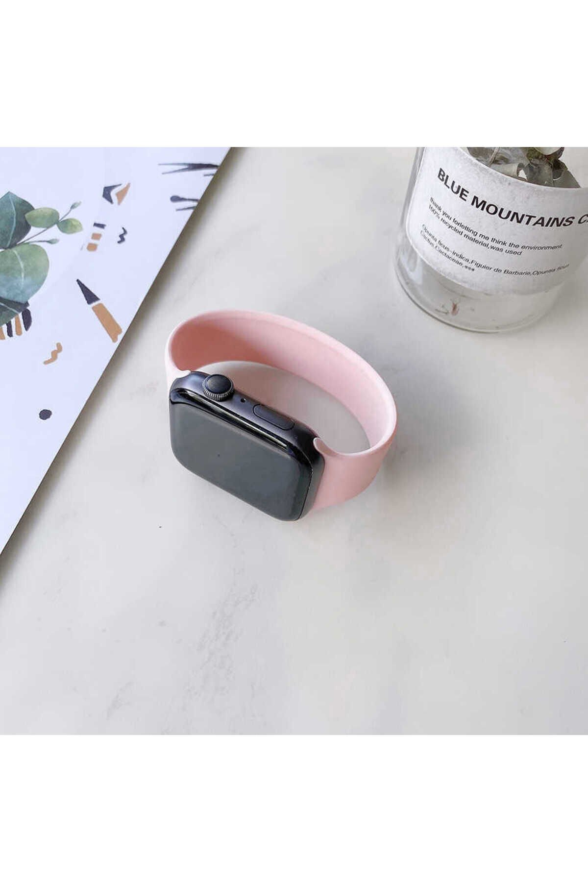 Watch 42mm Uyumlu KRD-31 Solo Loop Large BSAY Kordon-Kırmızı Pembe