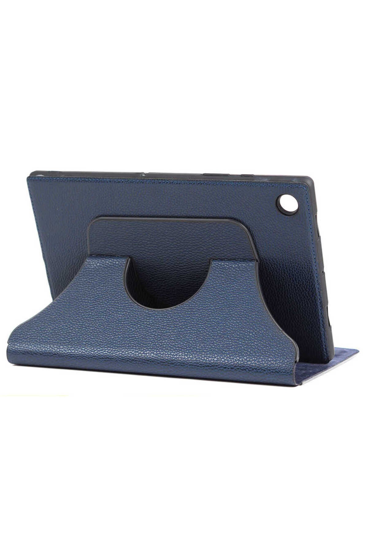 Galaxy Tab A8 10.5 SM-X200 (2021) Uyumlu BSAY Fest Dönebilen Standlı Kılıf-Lila Lacivert