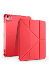 iPad Air 11 2025 M3 Kılıf SHRP Tri Folding Kalem Bölmeli Standlı Kılıf - Rose Gold Koyu Yeşil