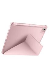 iPad Air 11 2025 M3 Kılıf SHRP Tri Folding Kalem Bölmeli Standlı Kılıf - Rose Gold Koyu Yeşil