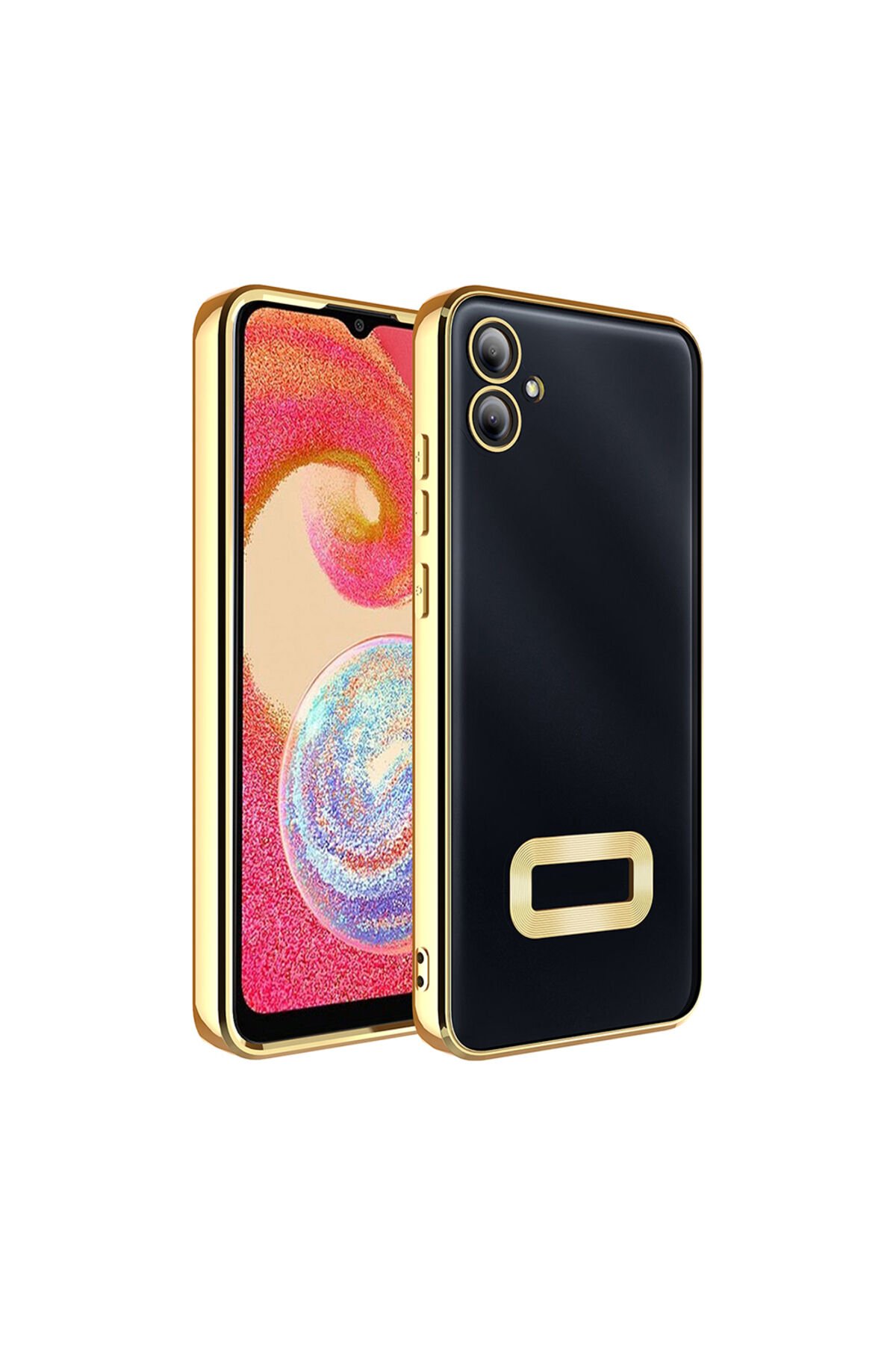 Galaxy A06 Uyumlu Kılıf Kamera Korumalı Logo Gösteren BSAY Omega Kapak-Gold Gold