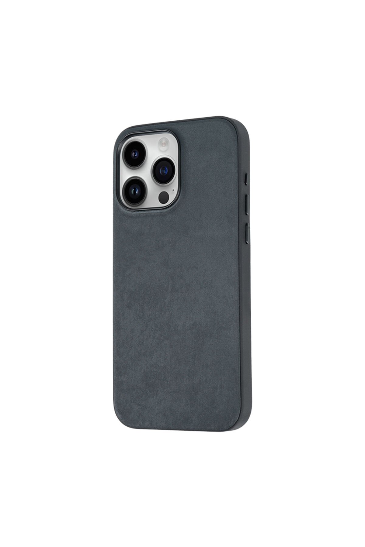 iPhone 15 Pro Uyumlu BSAY Mikro Fiber Mimoza Kılıf-Kahverengi Siyah