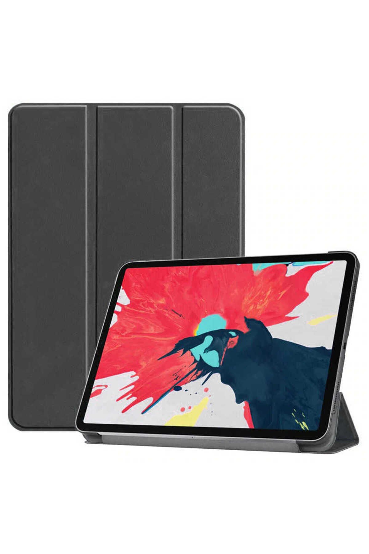 iPad Air 11 2025 M3 BSAY Smart Cover Standlı 1-1 Kılıf - Siyah Siyah