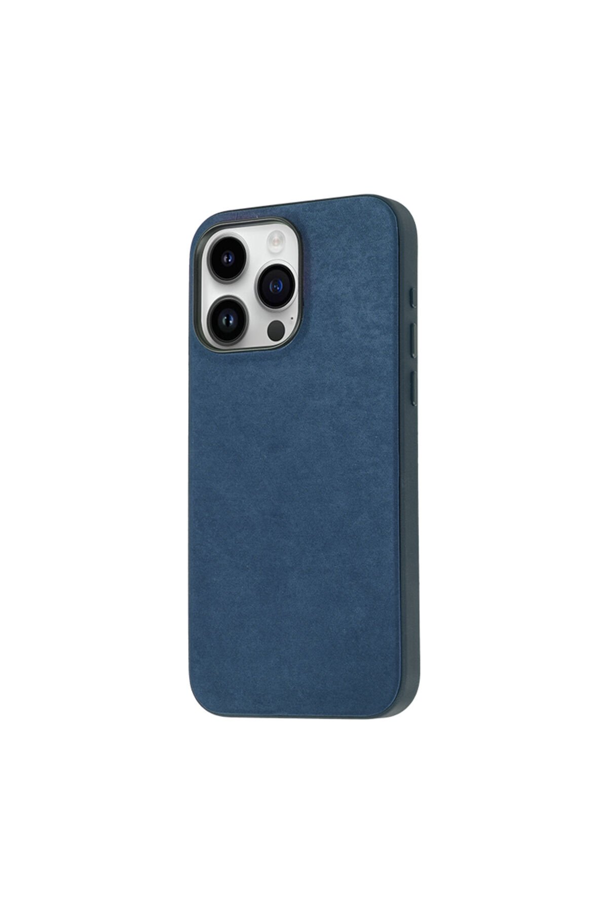 iPhone 15 Pro Max Uyumlu BSAY Mikro Fiber Mimoza Kılıf-Kahverengi Mavi