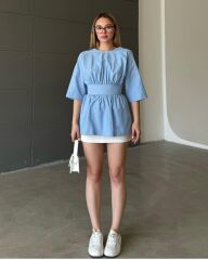 Sırt Dekolteli Poplin Gömlek