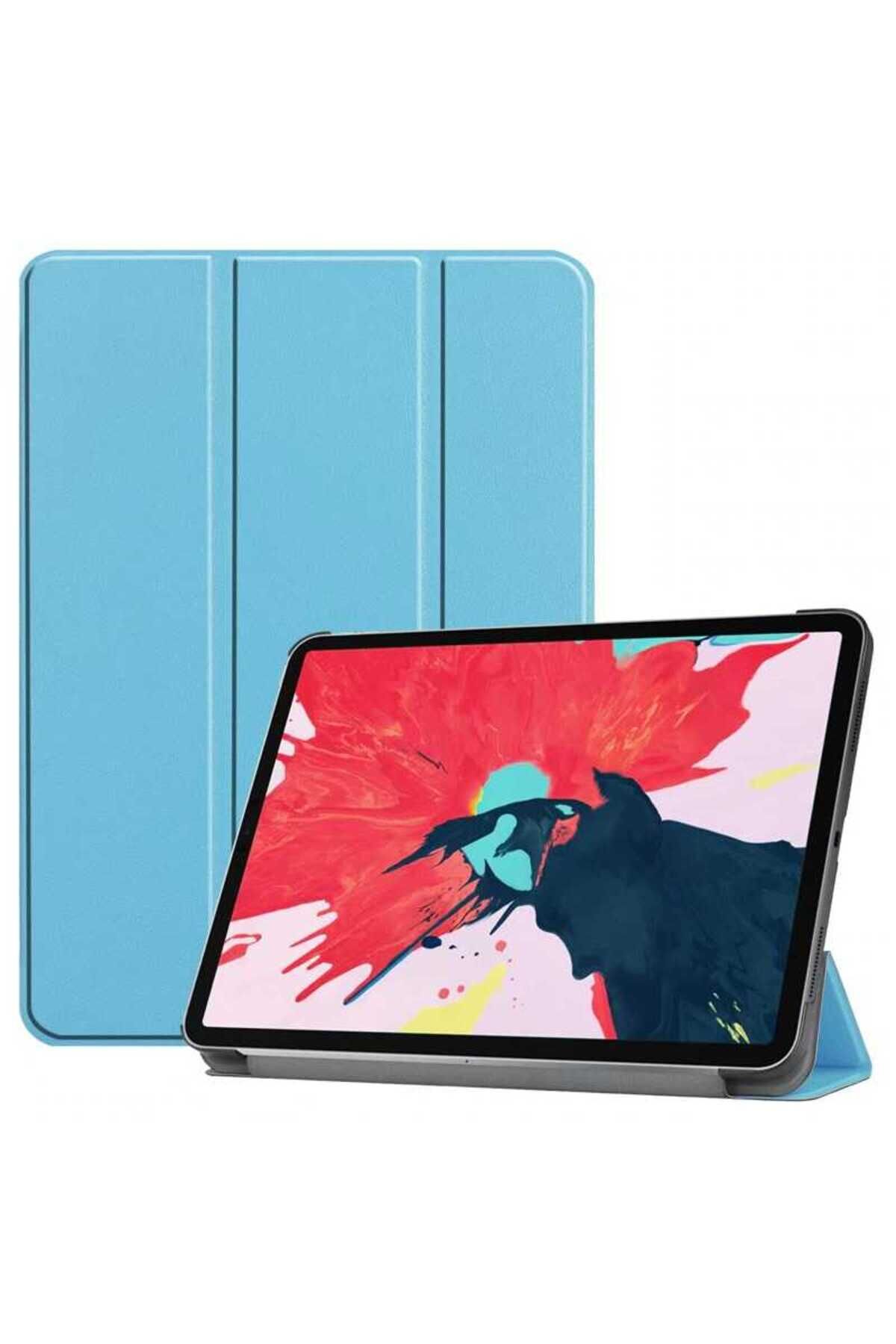 iPad Air 11 2025 M3 TYGO Smart Cover Standlı 1-1 Kılıf - Kırmızı Mavi