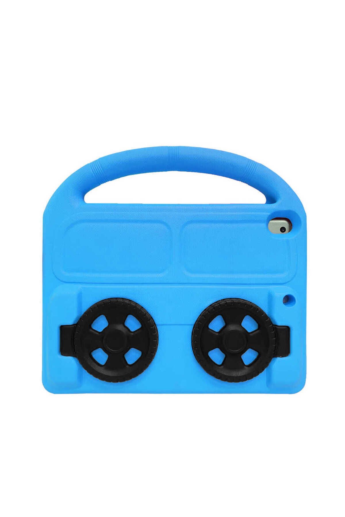 iPad Pro 10.5 (7.Nesil) Uyumlu BSAY Wheel Car Tekerlek Standlı Tablet Eva Silikon Kılıf-Mor Mor