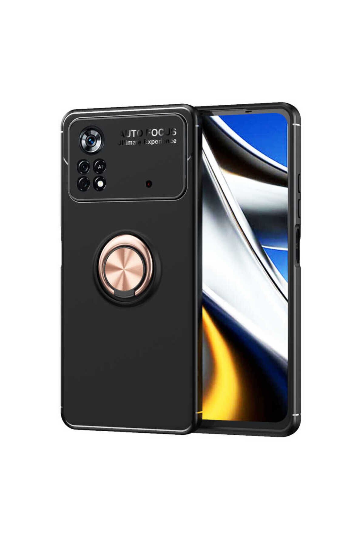 Poco M4 Pro 4G Kılıf BSAY Ravel Silikon Kapak - Siyah-Rose Gold Siyah-Rose Gold