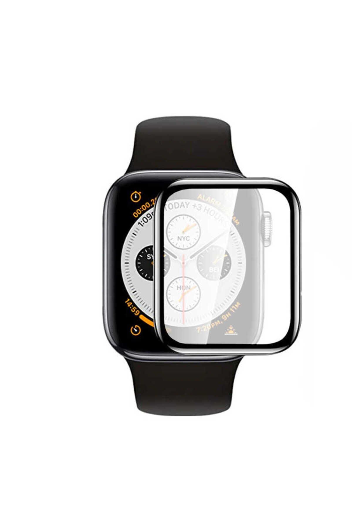 Watch 42mm BSAY Mat Eko PMMA Pet Saat Ekran Koruyucu - Siyah Siyah