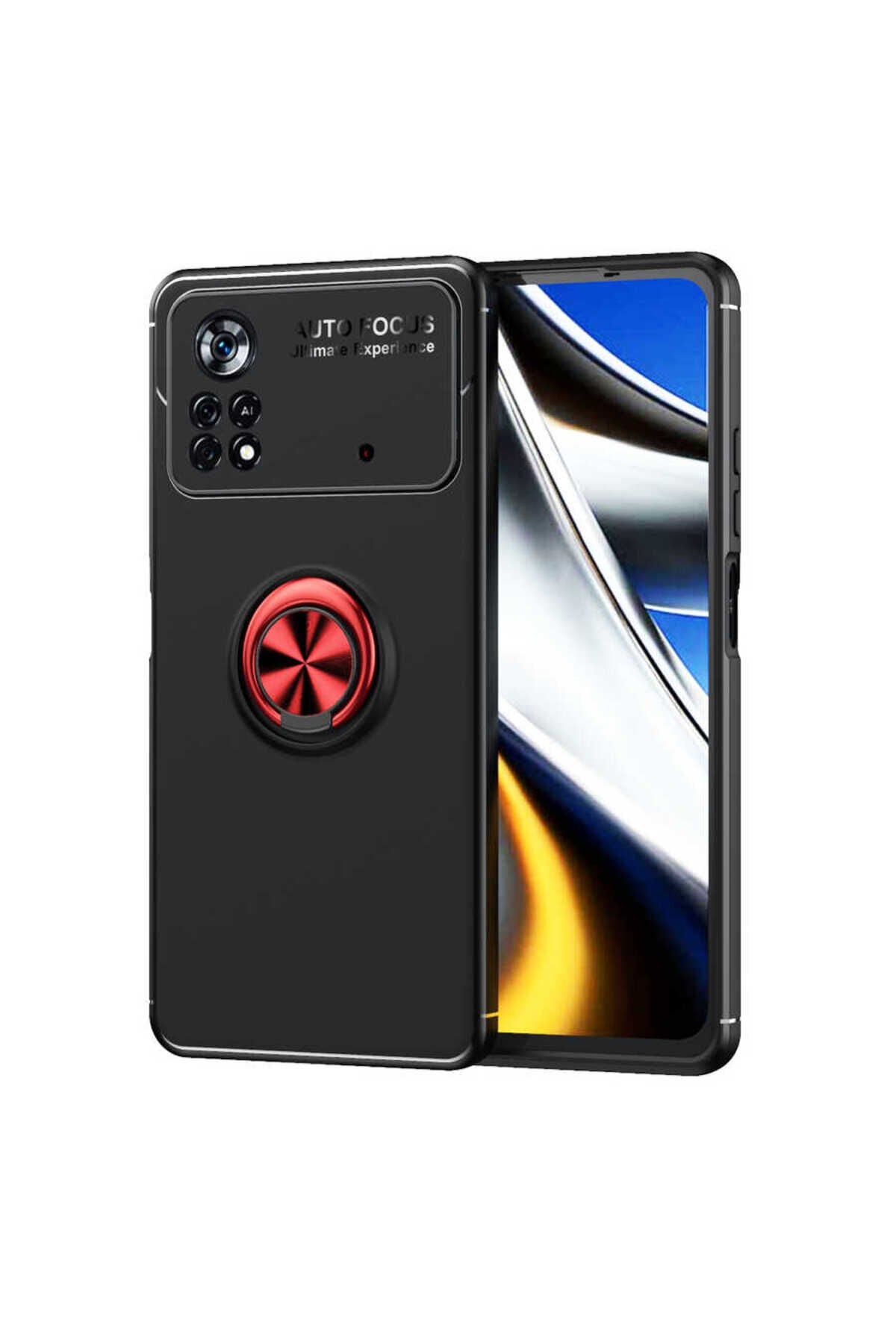 Poco M4 Pro 4G Kılıf GZST Ravel Silikon Kapak - Siyah-Kırmızı Siyah-Kırmızı