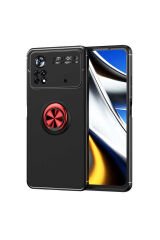 Poco M4 Pro 4G Kılıf GZST Ravel Silikon Kapak - Siyah-Kırmızı Siyah-Kırmızı