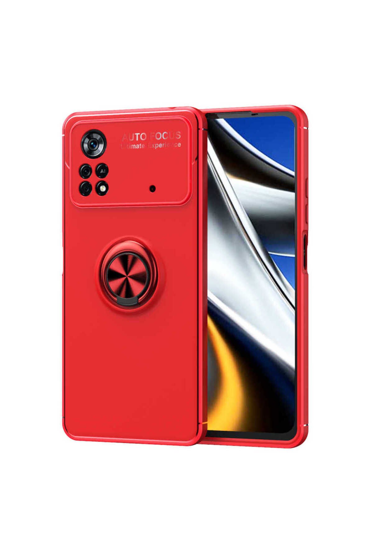 Poco M4 Pro 4G Kılıf GZST Ravel Silikon Kapak - Siyah-Kırmızı Siyah-Kırmızı