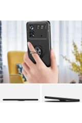 Poco M4 Pro 4G Kılıf GZST Ravel Silikon Kapak - Siyah-Kırmızı Siyah-Kırmızı