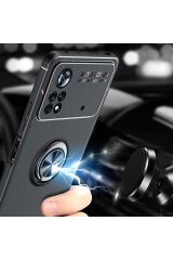 Poco M4 Pro 4G Kılıf GZST Ravel Silikon Kapak - Siyah-Kırmızı Siyah-Kırmızı