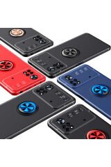 Poco M4 Pro 4G Kılıf GZST Ravel Silikon Kapak - Siyah-Kırmızı Siyah-Kırmızı