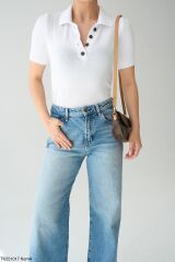 Düğmeli İnce Triko Bluz