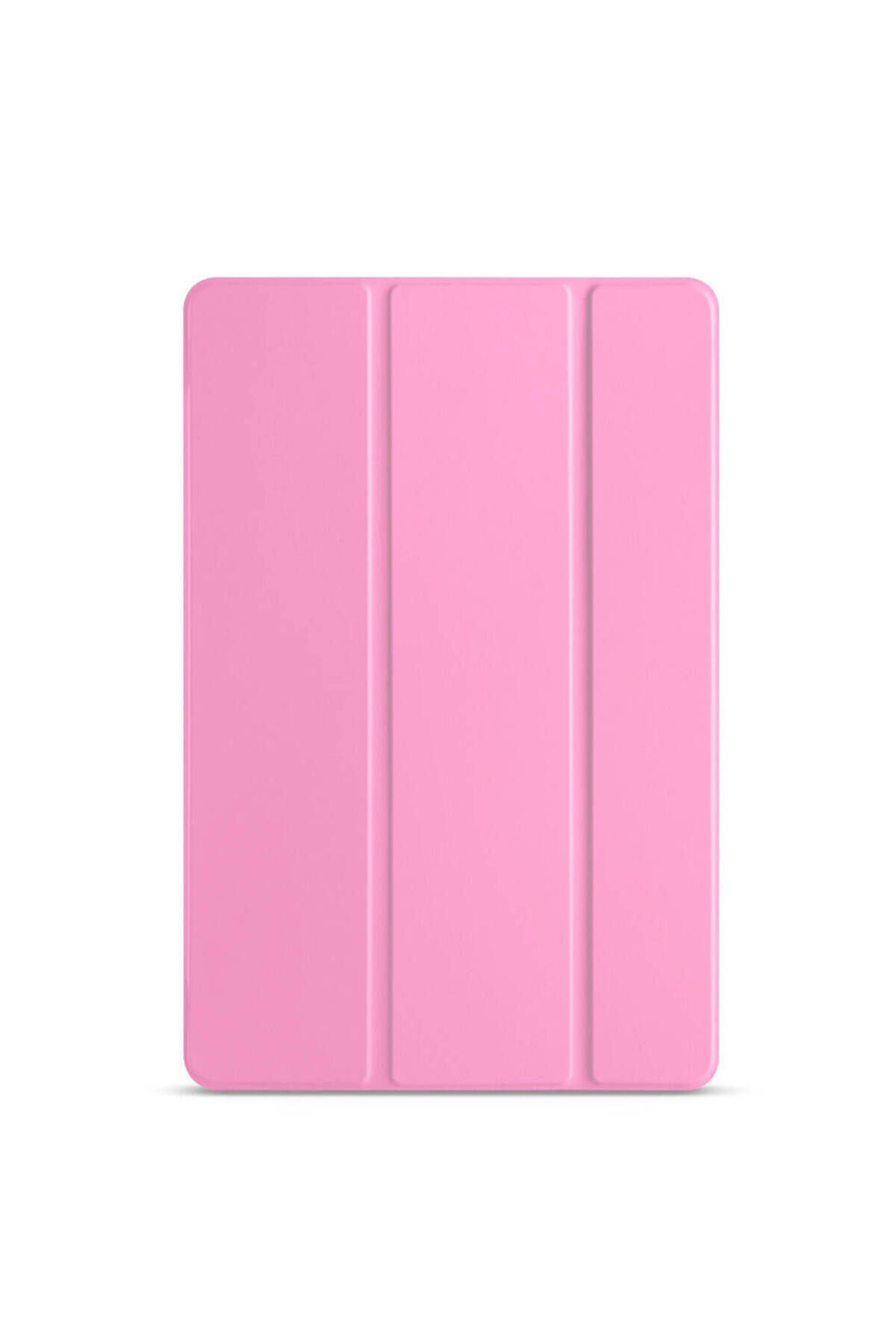 Galaxy Tab A8 10.5 SM-X200 (2021) Uyumlu BSAY Smart Cover Standlı 1-1 Kılıf-Pembe Koyu Pembe