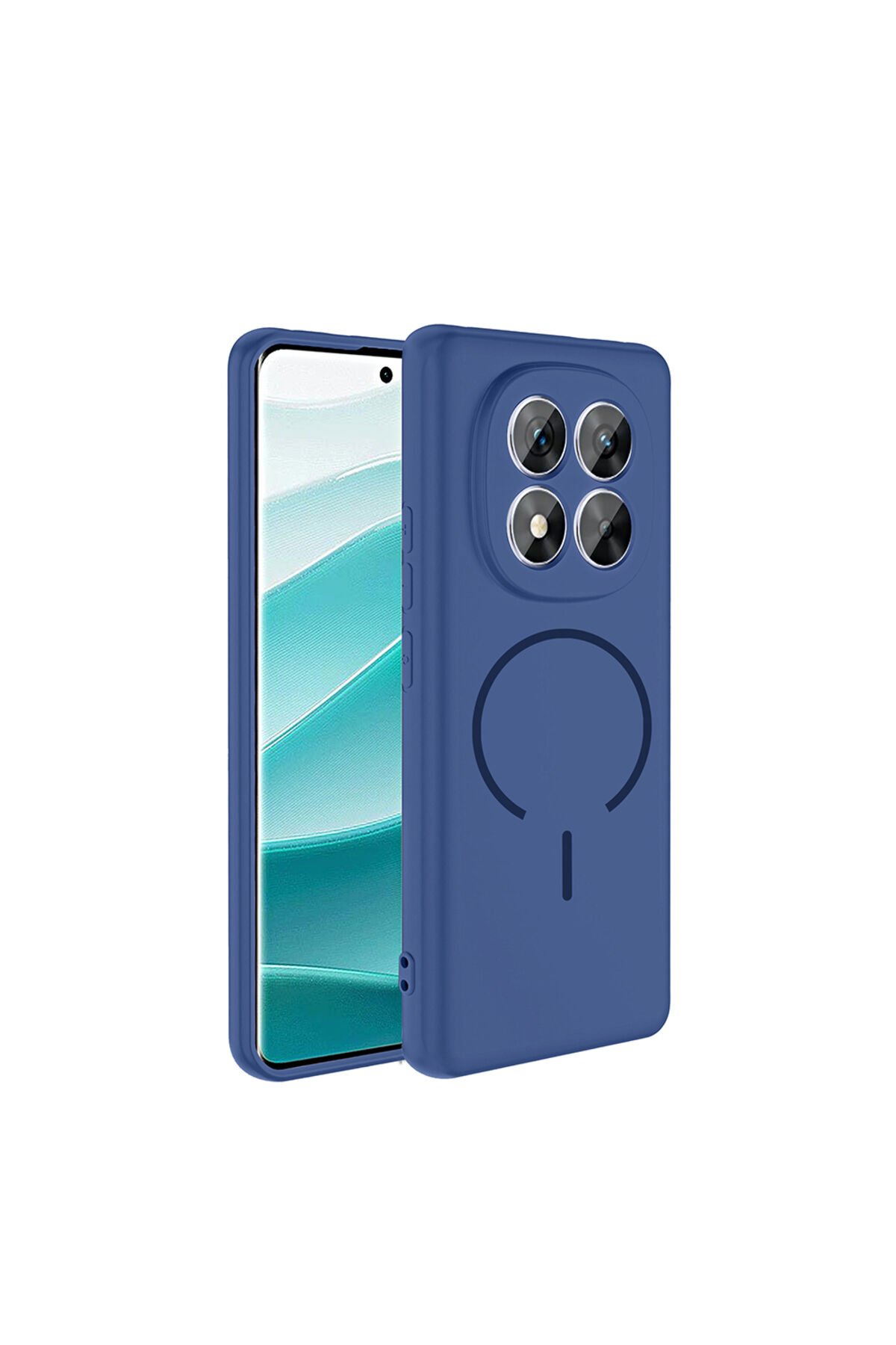 Redmi Note 14 Pro 5G Kılıf M-safe Şarj Özellikli BSAY Meta Kapak - Lacivert