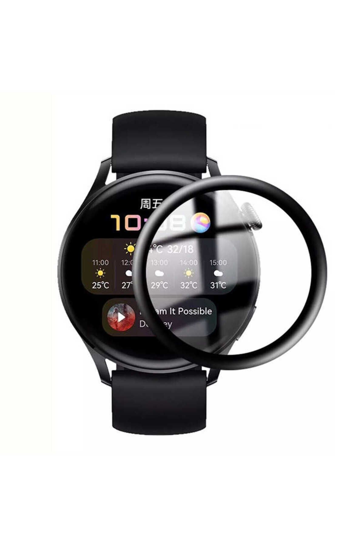 Huawei Watch 3 BSAY PMMA Pet Saat Ekran Koruyucu - Siyah Siyah