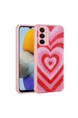 Galaxy M23 Kılıf Simli Desenli Kamera Korumalı Parlak BSAY Popy Kapak - Kulübe Çiçek