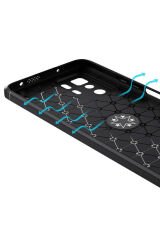 Poco X3 GT Kılıf BSAY Ravel Silikon Kapak - Siyah-Rose Gold Siyah-Kırmızı