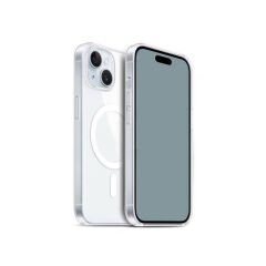 iPhone 15 Kılıf M-safe Şarj Özellikli Şeffaf Sert PC Zore Embos Kılıf