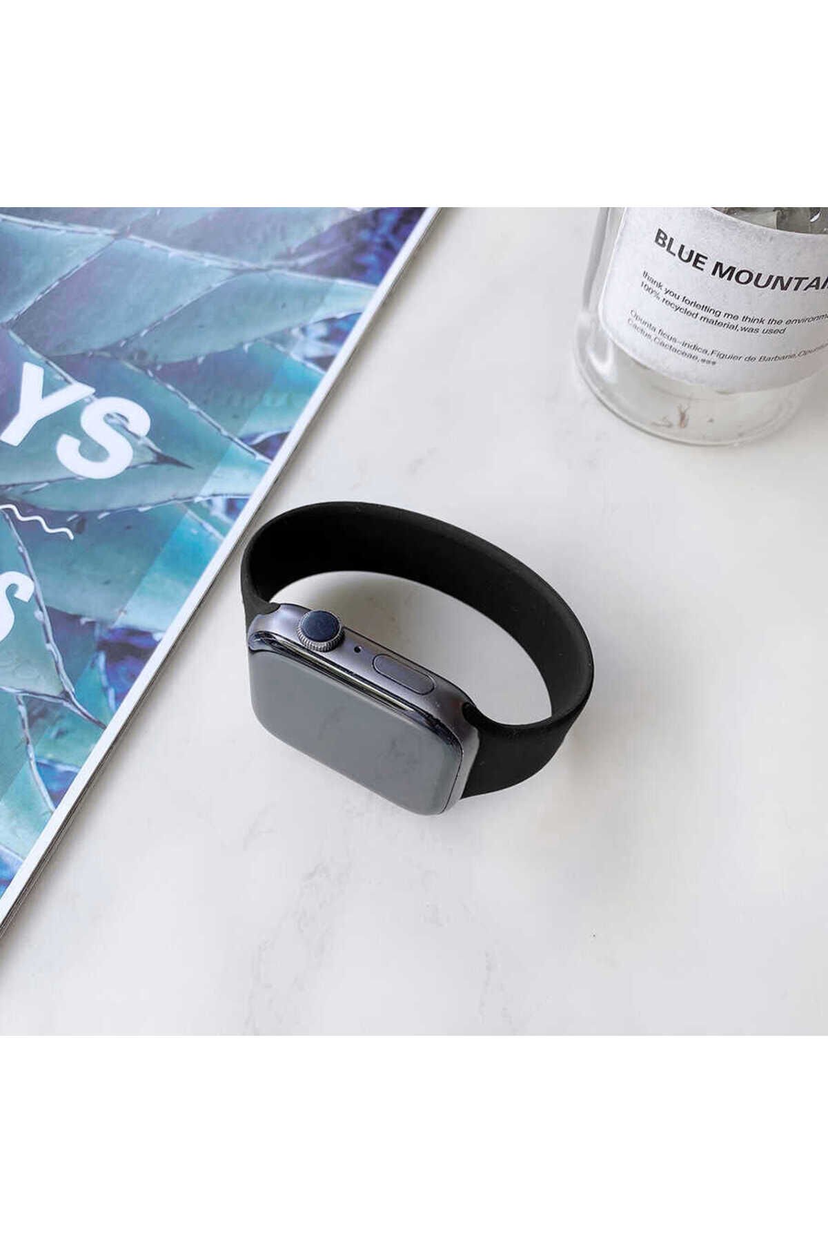 Watch 44mm Uyumlu KRD-31 Solo Loop Medium BSAY Kordon-Sarı Siyah