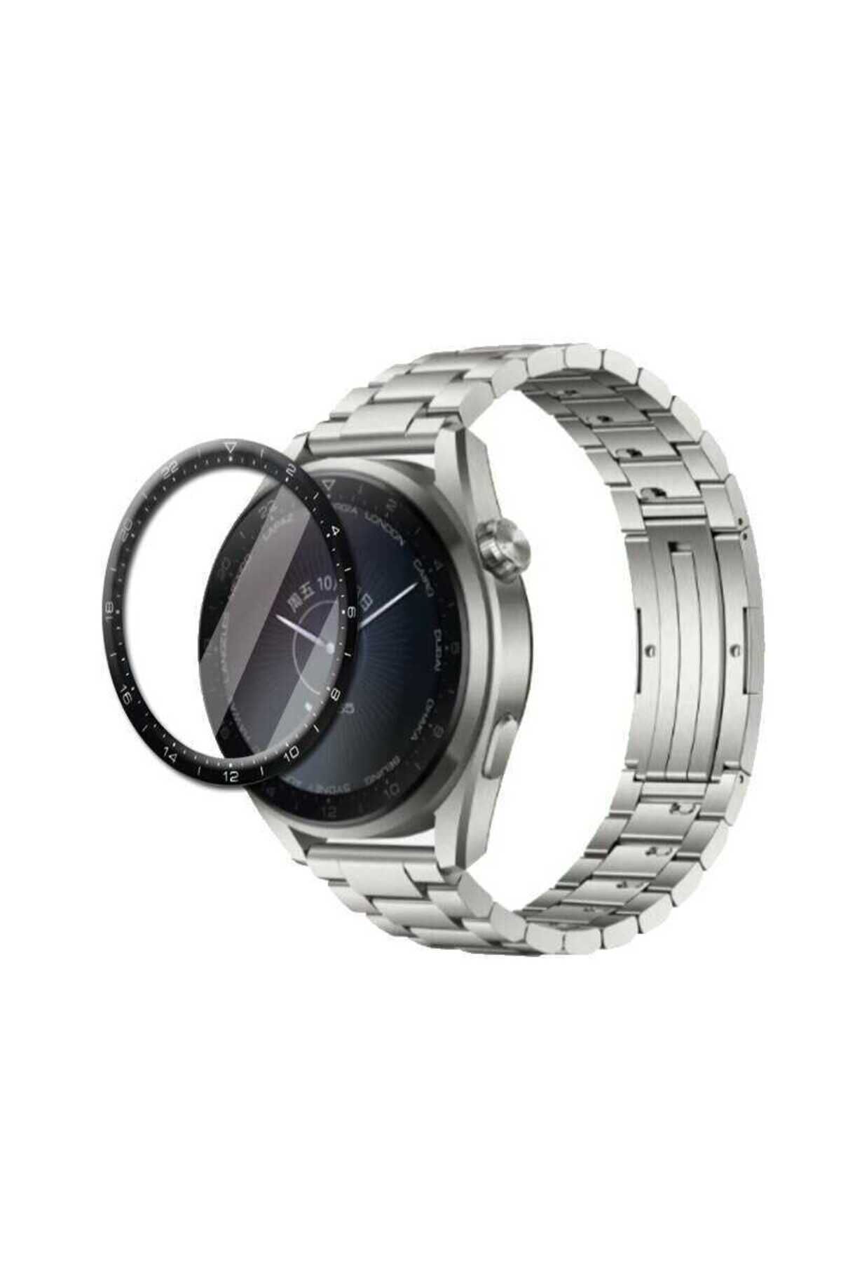 Huawei Watch 3 Pro BSAY PMMA Pet Saat Ekran Koruyucu - Siyah Siyah
