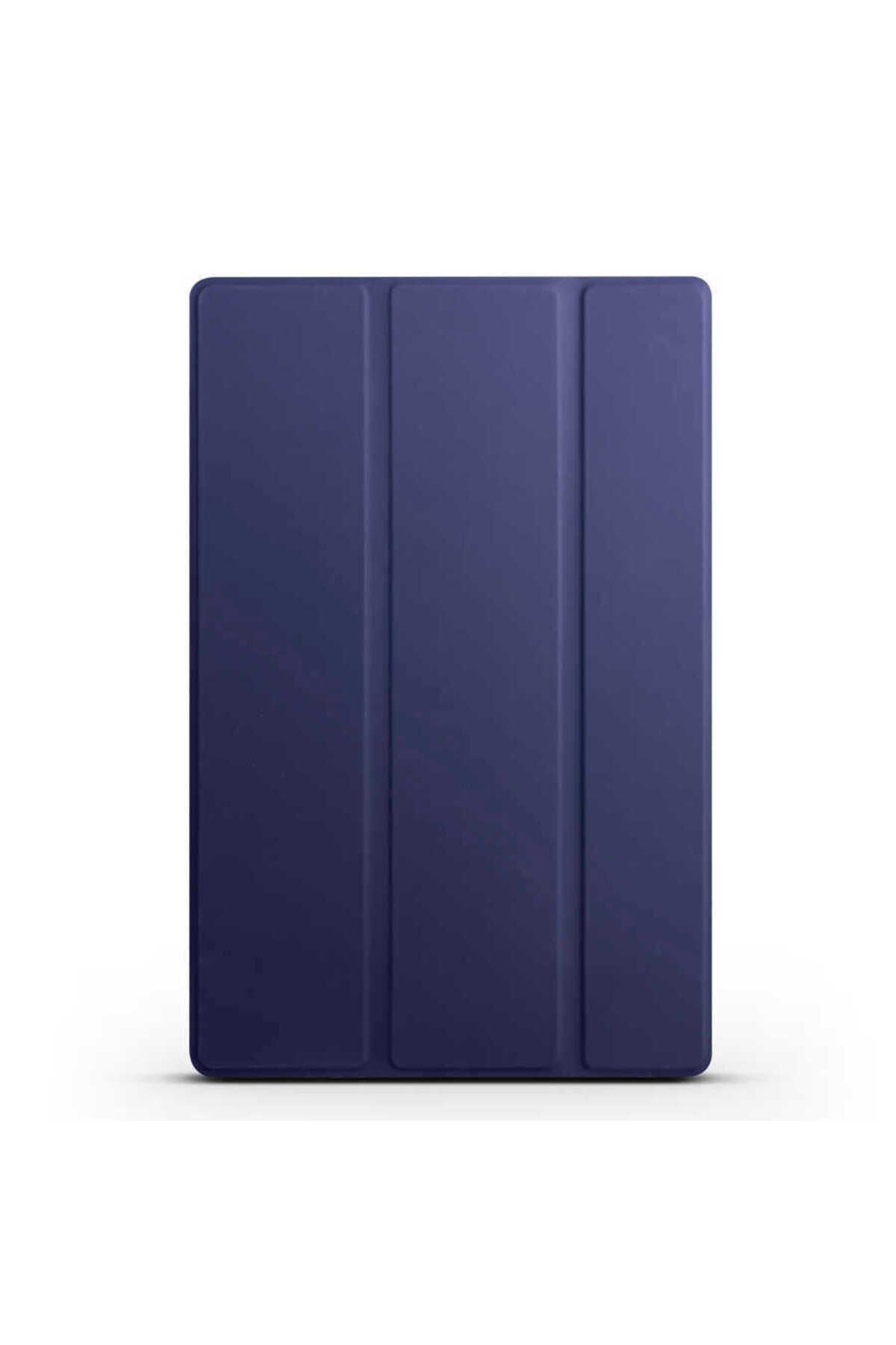 Galaxy Tab A8 10.5 SM-X200 (2021) Uyumlu BSAY Smart Cover Standlı 1-1 Kılıf-Pembe Koyu Lacivert