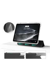 iPad Air 11 2025 M3 Kılıf Magnetik Ayrılabilen Airbagli TYGO Sliding Tablet Kılıfı - Lavender Açık Yeşil