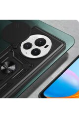Honor Magic 6 Pro Uyumlu Kılıf Magnetik Standlı Kamera Korumalı BSAY Sürgülü Vega Kapak-Mavi Mavi