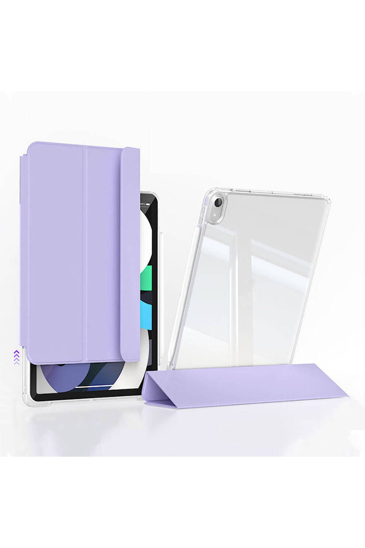 iPad Air 11 2025 M3 Kılıf Magnetik Ayrılabilen Airbagli TYGO Sliding Tablet Kılıfı - Lavender Pembe Açık