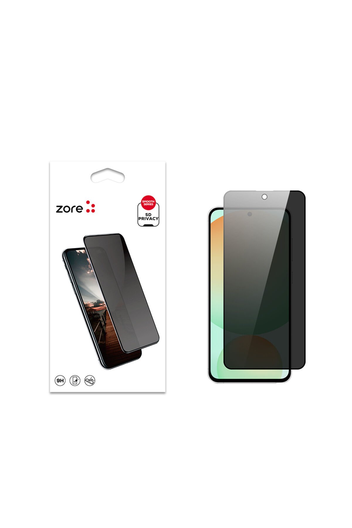 Galaxy S24 FE Zore New 5D Privacy Temperli Ekran Koruyucu - Siyah