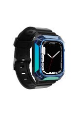 Watch 7 45mm Uyumlu KRD-88 Sert PC Kasa Koruyuculu Uyumlu BSAY Kordon-Mor Kırmızı
