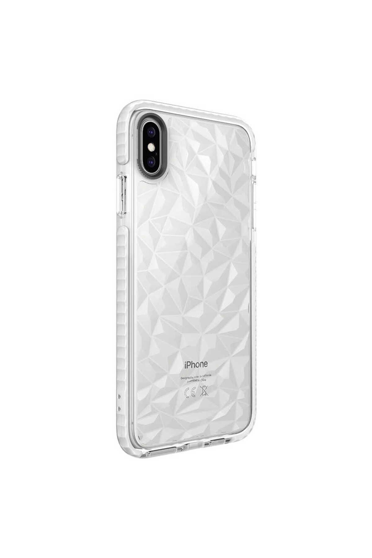 iPhone XS Max 6.5 Kılıf BSAY Buzz Kapak - Pembe Beyaz