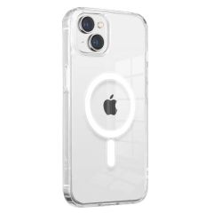 iPhone 14 Kılıf M-safe Şarj Özellikli Şeffaf Sert PC Zore Embos Kılıf