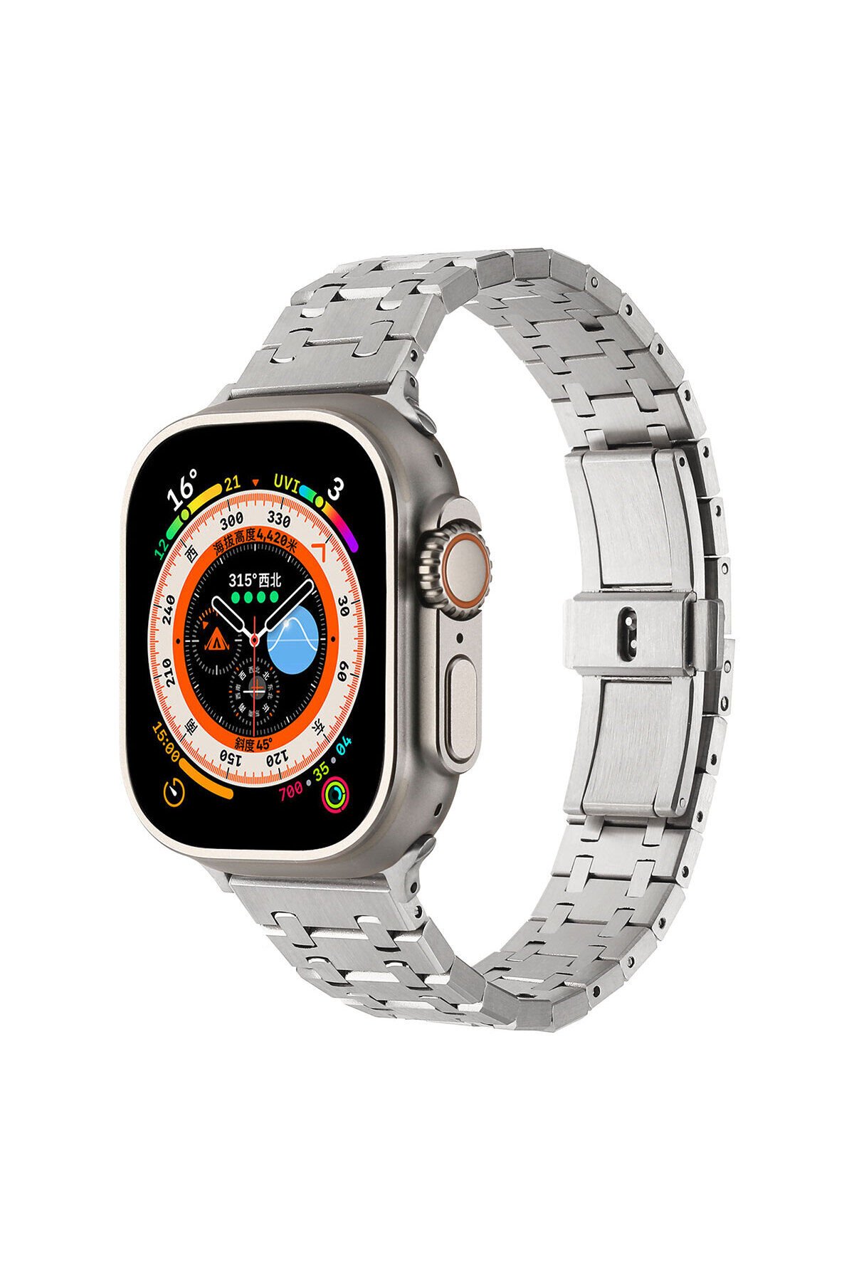 Watch 40mm Uyumlu KRD-83 Metal BSAY Kordon-Gümüş Gümüş