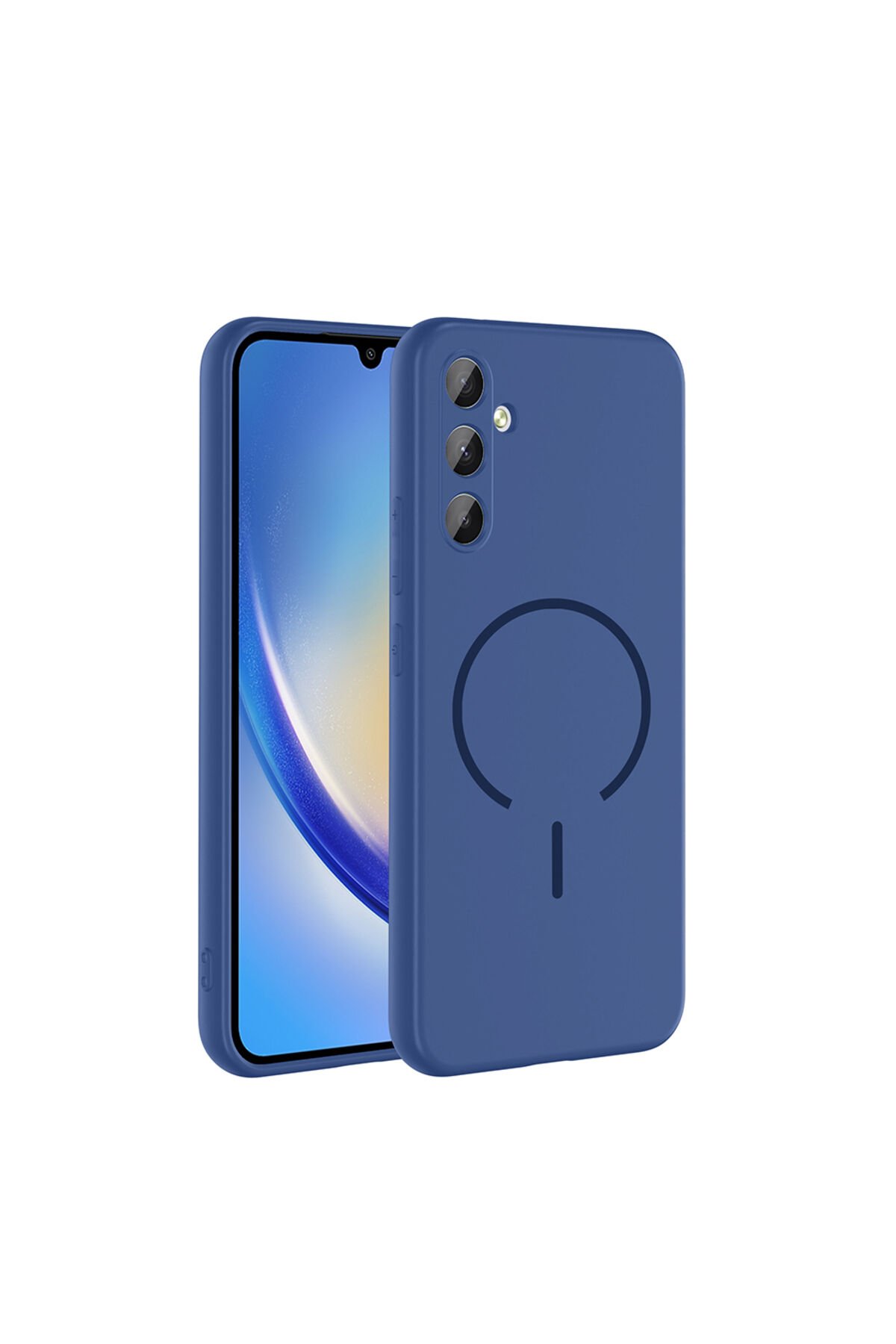 Galaxy A14 Kılıf M-safe Şarj Özellikli BSAY Meta Kapak - Lacivert