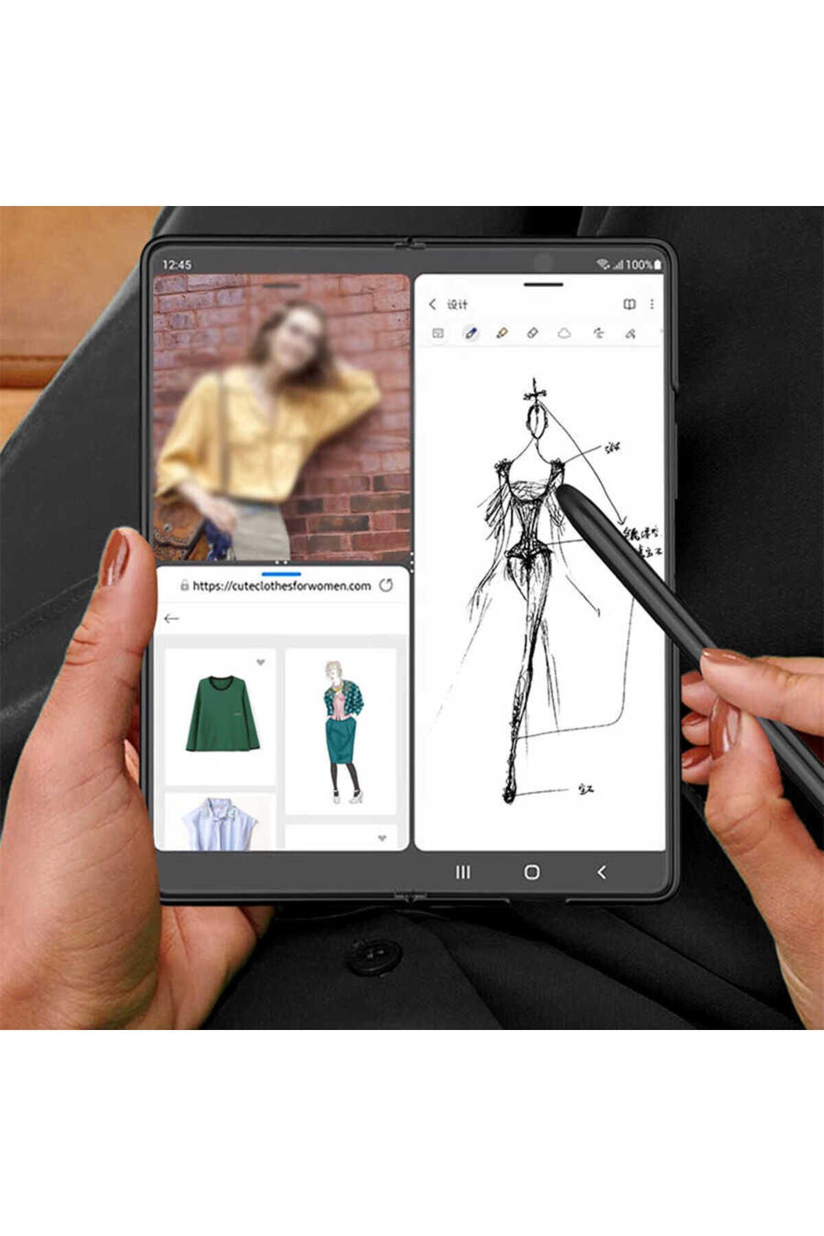 BSAY Pencil 05 Dokunmatik Çizim Kalemi-Siyah Siyah