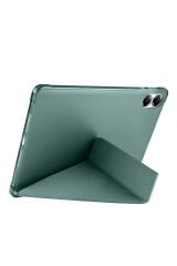 Huawei Honor Pad X8 Pro 11.5' Kılıf BSAY Tri Folding Kalem Bölmeli Standlı Kılıf - Koyu Yeşil Koyu Yeşil