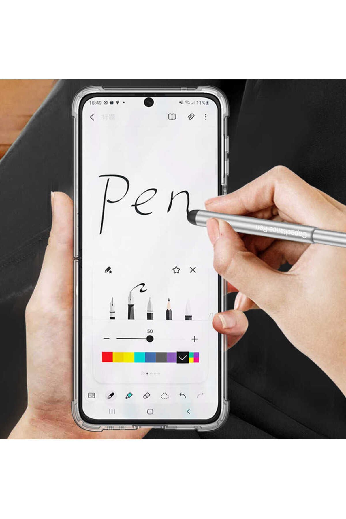 BSAY Pencil 06 Dokunmatik Çizim Kalemi-Gümüş Gümüş