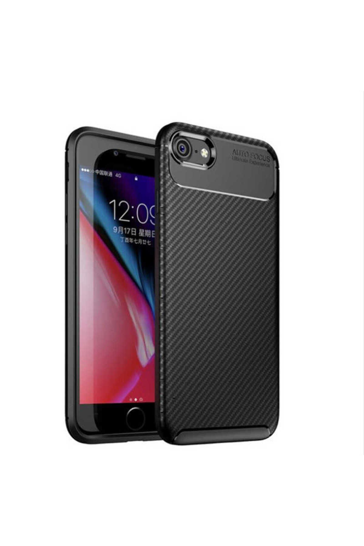 iPhone SE 2022 Uyumlu BSAY Negro Silikon Kılıf-Siyah Siyah