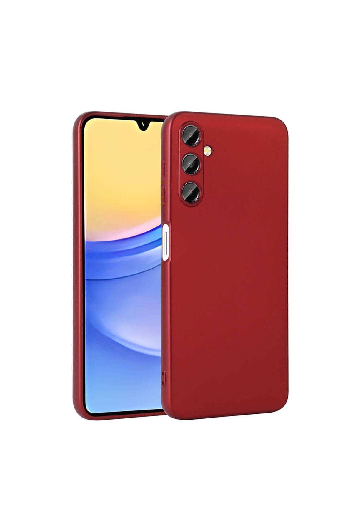 Galaxy A15 Kılıf BSAY Premier Silikon Kapak - Gold Kırmızı