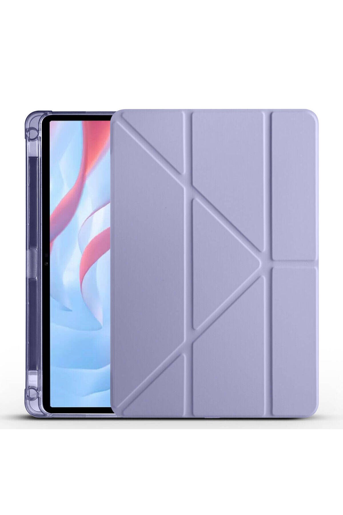 Huawei Honor Pad X8 Pro 11.5' Kılıf BSAY Tri Folding Kalem Bölmeli Standlı Kılıf - Koyu Yeşil Mor